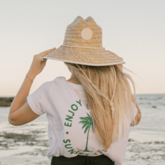 Remera Algodón Santa Mónica Blanco y Verde - tienda online
