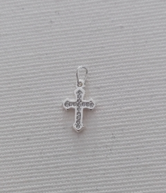 Pingente Mini Crucifixo Cravejado em Prata 925