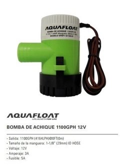 Bomba De Achique Aquafloat 1100 Gph 12v Nautica Sumergible - comprar online