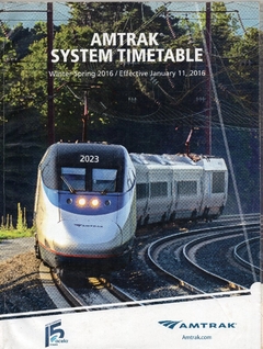 Amtrak System Timetable - Winter-Spring, 2016 - January (Usada)