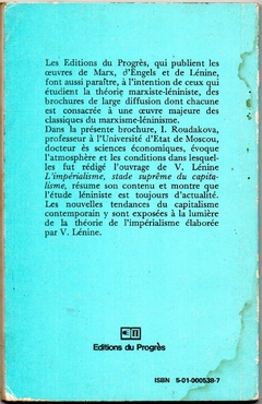 L'ouvrage de V. Lénine "L'impérialisme, stade suprême du capitalisme" (Usado, 1988) na internet