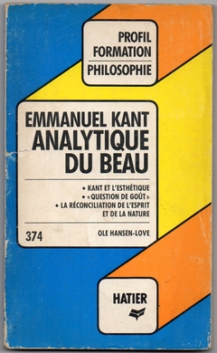 Emmanuel Kant: Analytique Du Beau - Profil Formation Philosophie 374 (Usado, 1983)