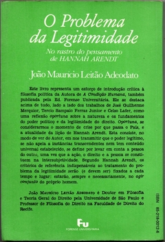 O Problema da Legitimidade - No rastro do pensamento de Hannah Arendt (Usado, 1989) na internet