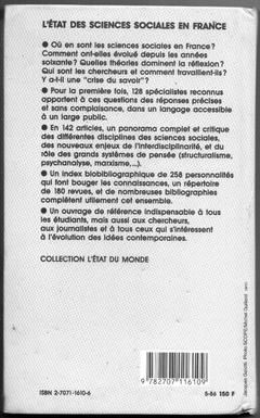 L'etat Des Sciences Sociales Em France (Usado, 1986) - comprar online