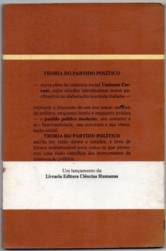 Teoria do Partido Político - História e Política,15 (Usado, 1982) - comprar online