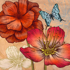 EVE C. GRANT - Flores y mariposas (detail) - 1CG4150