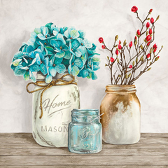 JENNY THOMLINSON - Floral composition with Mason Jars I - 1JT4266 - comprar online