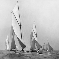 EDWIN LEVICK - Sailboats Sailing Downwind, 1920 (detail) - 1LE621