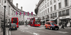 Buses and taxis in Oxford Street, London - 2AP3331