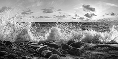 PANGEA IMAGES - Waves crashing, Point Reyes, California (detail, BW)- 2AP4996