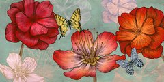 EVE C. GRANT - Flowers and Butterflies (Aqua) - 2CG4144