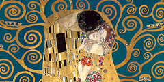 GUSTAV KLIMT - El Beso, detail (variación azul) - 2GK4483