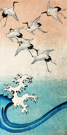 ANDO HIROSHIGE - Cranes Flying (detail) - 2HI4373