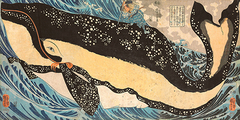 KUNIYOSHI UTAGAWA - Miyamoto No Musashi Attacking the Giant Whale - 2JP4982