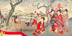 YOSHU (HASHIMOTO) CHIKANOBU - A Hanami at the Edo Castle - 2JP5456