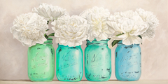 JENNY THOMLINSON - Peonies in Mason Jars (detail) - 2JT3726