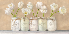 JENNY THOMLINSON - White Tulips in Mason Jars - 2JT4713