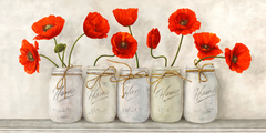 JENNY THOMLINSON - Red Poppies in Mason Jars - 2JT4714