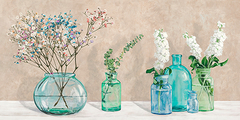 JENNY THOMLINSON - Floral setting with glass vases - 2JT5317