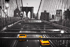 Taxi on Brooklyn Bridge, NYC - 3AP3208