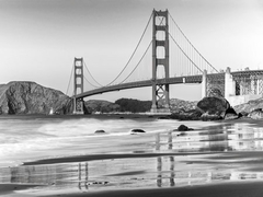Playa Baker y puente Golden Gate, San Francisco (BW) - 3AP3314