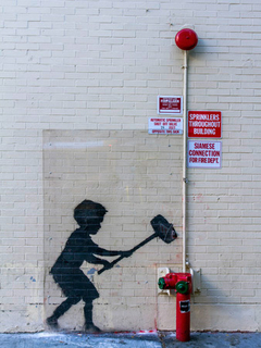 79th Street/Broadway, NYC (graffiti atribuido a Banksy) - 3BY2006