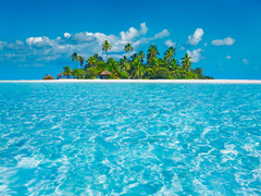 FRANK KRAHMER - Laguna tropical con isla de palmeras, Maldivas - 3FK3155