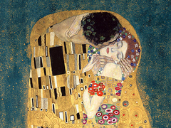 GUSTAV KLIMT - El Beso, detail (variación azul)- 3GK4481