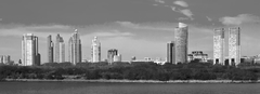 Vista panorámica de Puerto Madero, Buenos Aires (BW)