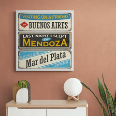 Placa retro Buenos Aires Mendoza Mar del Plata - comprar online