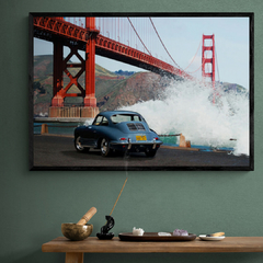 Porsche bajo el Golden Gate Bridge, San Francisco - 3AP3755 - comprar online