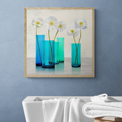 CYNTHIA ANN - Poppies in crystal vases (Aqua I) - 1AN4582 - comprar online