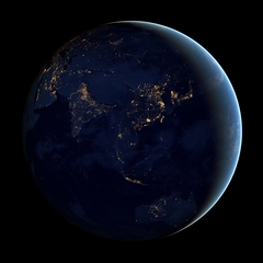 Planeta Tierra de Noche