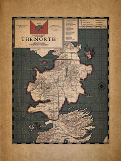 Game of Thrones: The north map