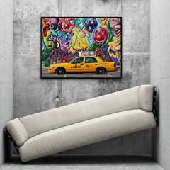 MICHEL SETBOUN - Taxi and mural painting in Soho, NYC - 3MS3272 - comprar online