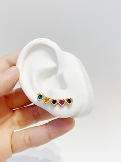 EAR CUFF CORAÇÕES COLORIDOS - comprar online