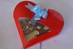 Caja de Corazón Cartulina con Chocolate Artesanal