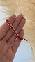 Pulsera Roja Y Bolitas DOBLE FILA DE PLATA 925