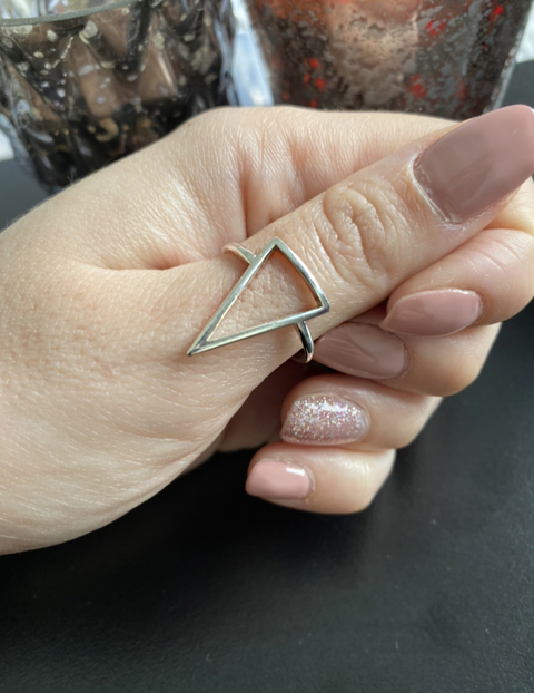 Anillo triangulo de plata 925 Joyas Lua