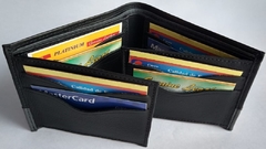 Billetera en Cuero Color Negro/Gris - comprar online
