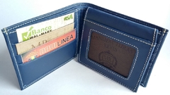 Billetera en Cuero Color Azul - comprar online