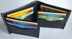 Billetera en Cuero Color Gris/Negro - comprar online