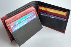 Billetera en Cuero Color Negro/Rojo - comprar online