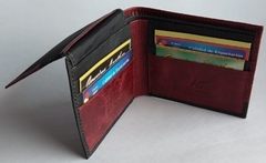 Billetera en Cuero Color Rojo/Negro en internet