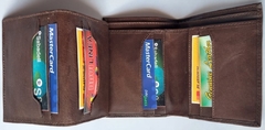 Billetera en Cuero Color Siena (Tabaco) en internet
