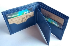 Billetera en Cuero Color Azul - D'Fino
