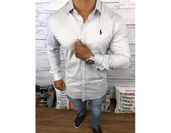 Camisa Manga Longa Ralph Lauren - Cinza Claro - CN...