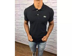 Polo Lacoste - Preta com botão branco - PL04