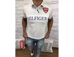 Polo Tommy Hilfiger - Cinza Claro/vermelho - PTMMN... na internet