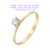 Anel solitário de ouro 18k/750 - modelo 43701/42701 para pedido de noivado ou aniversário de 15 anos